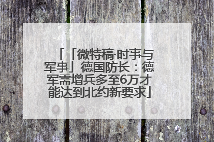 「微特稿·时事与军事」德国防长：德军需增兵多至6万才能达到北约新要求