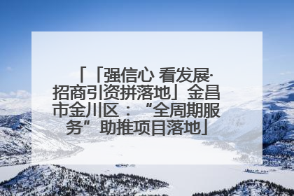「强信心 看发展·招商引资拼落地」金昌市金川区：“全周期服务”助推项目落地