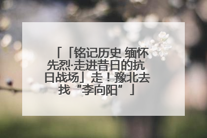 「铭记历史 缅怀先烈·走进昔日的抗日战场」走！豫北去找“李向阳”