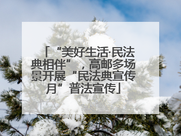“美好生活·民法典相伴”，高邮多场景开展“民法典宣传月”普法宣传
