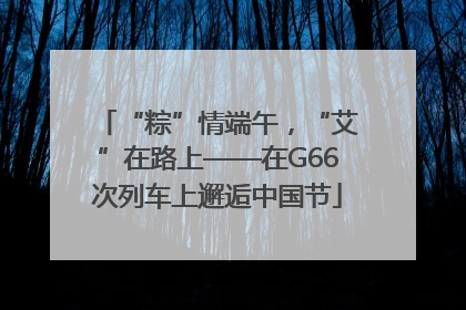 “粽”情端午，“艾”在路上——在G66次列车上邂逅中国节
