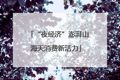 “夜经济”澎湃山海天消费新活力