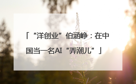 “洋创业”伯涵峥：在中国当一名AI“弄潮儿”