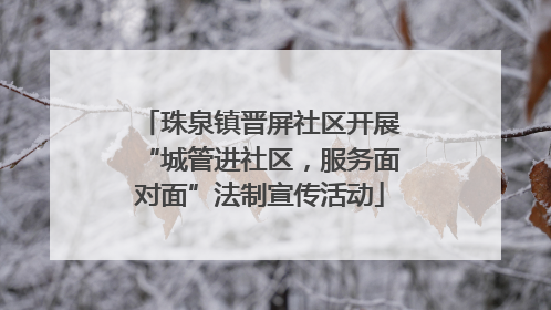 珠泉镇晋屏社区开展“城管进社区，服务面对面”法制宣传活动