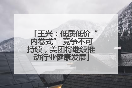 王兴：低质低价“内卷式” 竞争不可持续，美团将继续推动行业健康发展