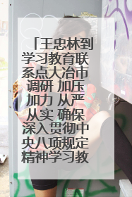 王忠林到学习教育联系点大冶市调研 加压加力 从严从实 确保深入贯彻中央八项规定精神学习教育取得实效