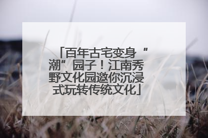 百年古宅变身“潮”园子！江南秀野文化园邀你沉浸式玩转传统文化