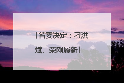 省委决定：刁洪斌、荣刚履新