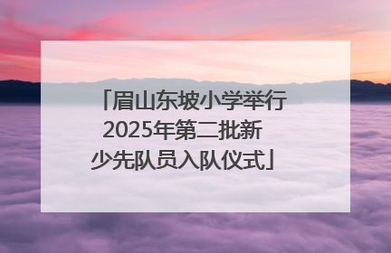 眉山东坡小学举行2025年第二批新少先队员入队仪式