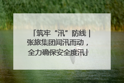 筑牢“汛”防线｜张旅集团闻汛而动，全力确保安全度汛