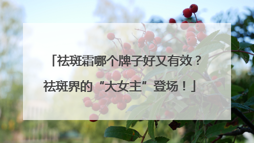 祛斑霜哪个牌子好又有效？祛斑界的“大女主”登场！