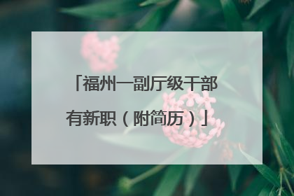 福州一副厅级干部有新职（附简历）