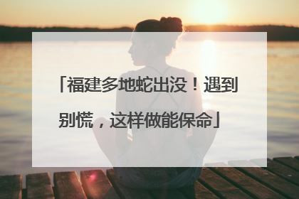 福建多地蛇出没！遇到别慌，这样做能保命