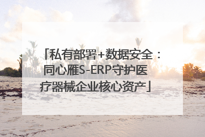 私有部署+数据安全：同心雁S-ERP守护医疗器械企业核心资产