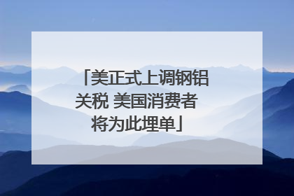 美正式上调钢铝关税 美国消费者将为此埋单