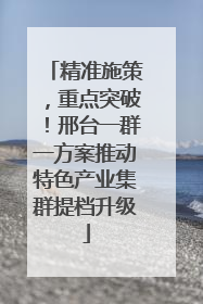 精准施策，重点突破！邢台一群一方案推动特色产业集群提档升级