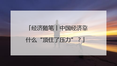 经济随笔丨中国经济靠什么“顶住了压力”？