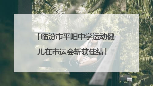 临汾市平阳中学运动健儿在市运会斩获佳绩