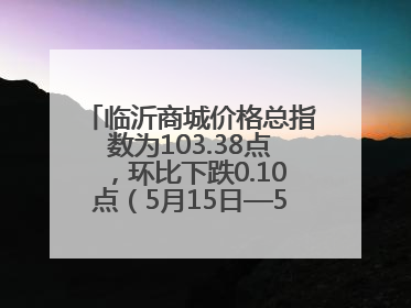 临沂商城价格总指数为103.38点，环比下跌0.10点（5月15日—5月21日）