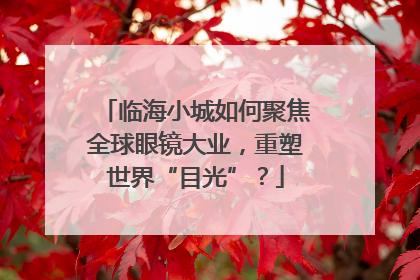 临海小城如何聚焦全球眼镜大业，重塑世界“目光”？