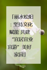 丽水松阳：坚持文化赋能 共建“宜居宜业宜游”美好家园