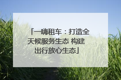 一嗨租车：打造全天候服务生态 构建出行放心生态