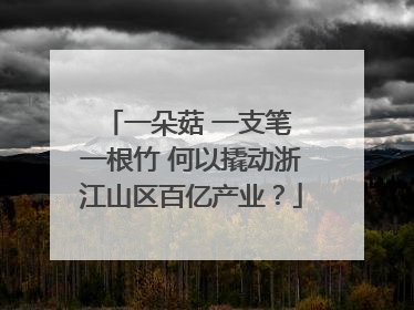一朵菇 一支笔 一根竹 何以撬动浙江山区百亿产业？