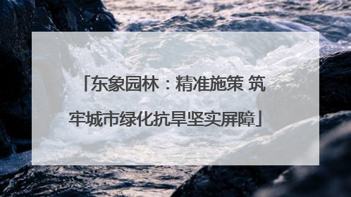 东象园林：精准施策 筑牢城市绿化抗旱坚实屏障