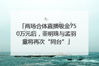 两场合体直播吸金750万元后，董明珠与孟羽童将再次“同台”