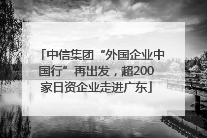 中信集团“外国企业中国行”再出发，超200家日资企业走进广东
