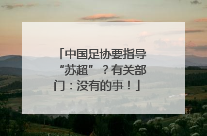 中国足协要指导“苏超”？有关部门：没有的事！