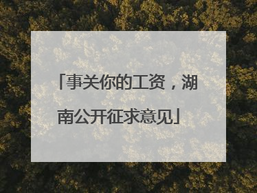 事关你的工资，湖南公开征求意见
