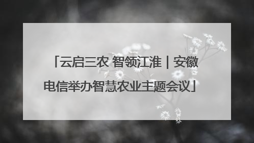 云启三农 智领江淮｜安徽电信举办智慧农业主题会议