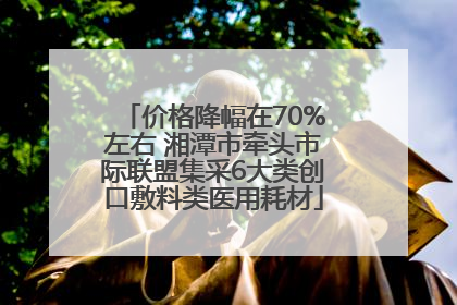 价格降幅在70%左右 湘潭市牵头市际联盟集采6大类创口敷料类医用耗材