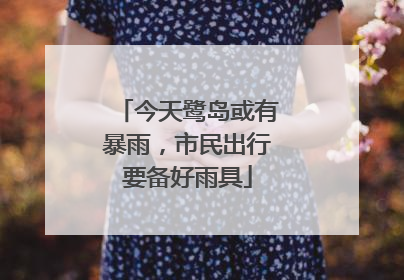 今天鹭岛或有暴雨，市民出行要备好雨具