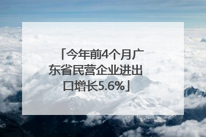 今年前4个月广东省民营企业进出口增长5.6%