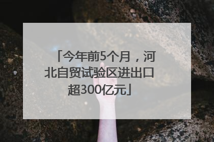 今年前5个月，河北自贸试验区进出口超300亿元