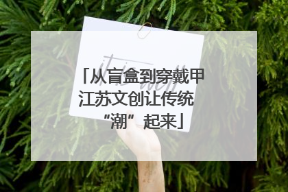 从盲盒到穿戴甲 江苏文创让传统“潮”起来