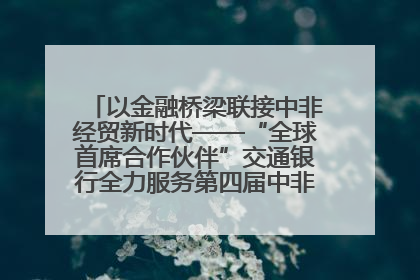 以金融桥梁联接中非经贸新时代——“全球首席合作伙伴”交通银行全力服务第四届中非经贸博览会