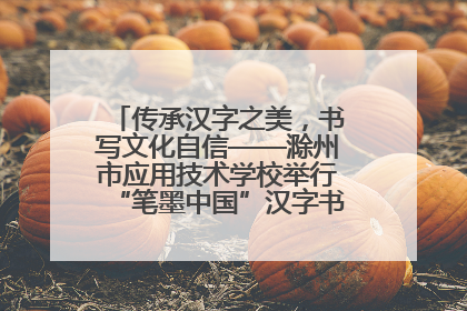 传承汉字之美，书写文化自信——滁州市应用技术学校举行“笔墨中国”汉字书写比赛表彰大会