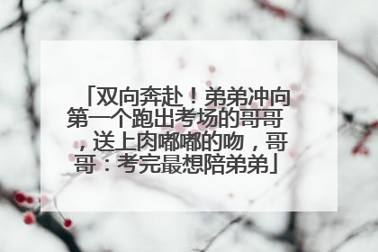 双向奔赴！弟弟冲向第一个跑出考场的哥哥，送上肉嘟嘟的吻，哥哥：考完最想陪弟弟
