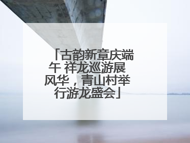古韵新章庆端午 祥龙巡游展风华，青山村举行游龙盛会