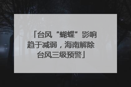 台风“蝴蝶”影响趋于减弱，海南解除台风三级预警