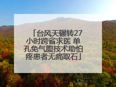 台风天辗转27小时跨省求医 单孔免气腹技术助怕疼患者无痛取石