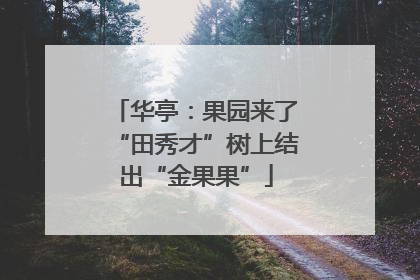 华亭：果园来了“田秀才”树上结出“金果果”