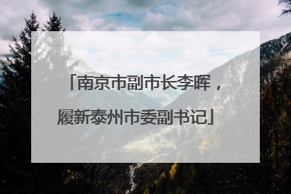 南京市副市长李晖，履新泰州市委副书记