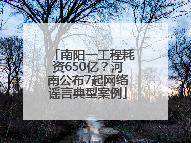 南阳一工程耗资650亿？河南公布7起网络谣言典型案例