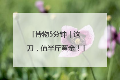 博物5分钟｜这一刀，值半斤黄金！