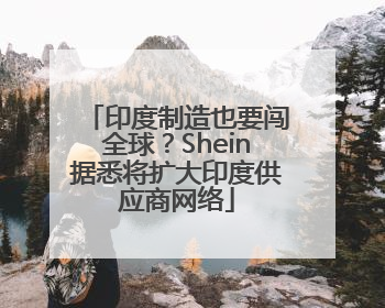 印度制造也要闯全球？Shein据悉将扩大印度供应商网络