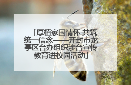 厚植家国情怀 共筑统一信念——开封市龙亭区台办组织涉台宣传教育进校园活动